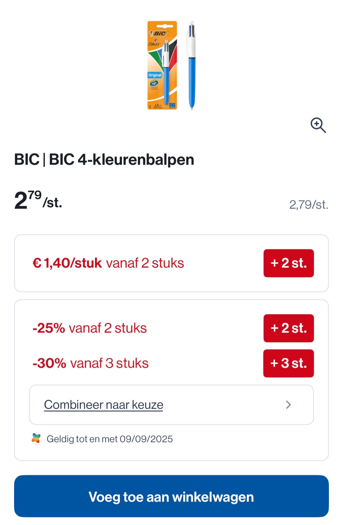 Bic 4 kleuren balpennen 🖊️ met dubbele korting tot -30% bij Collect en go