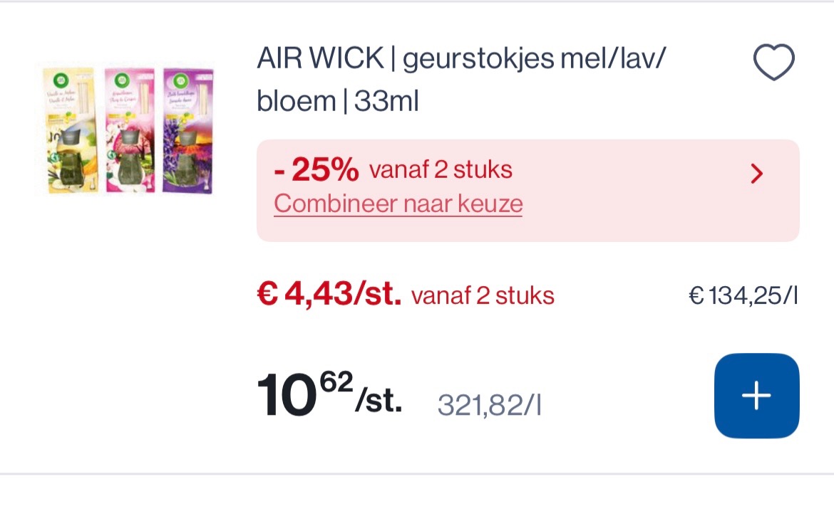 Airwick geurverspreiders met dubbele korting bij Collect en go