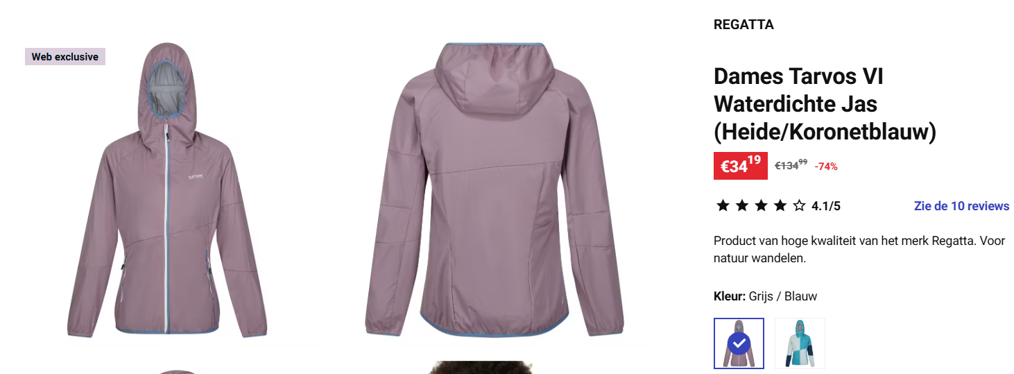 Tot -70% of meer op dames jassen, enkel online bij Decathlon