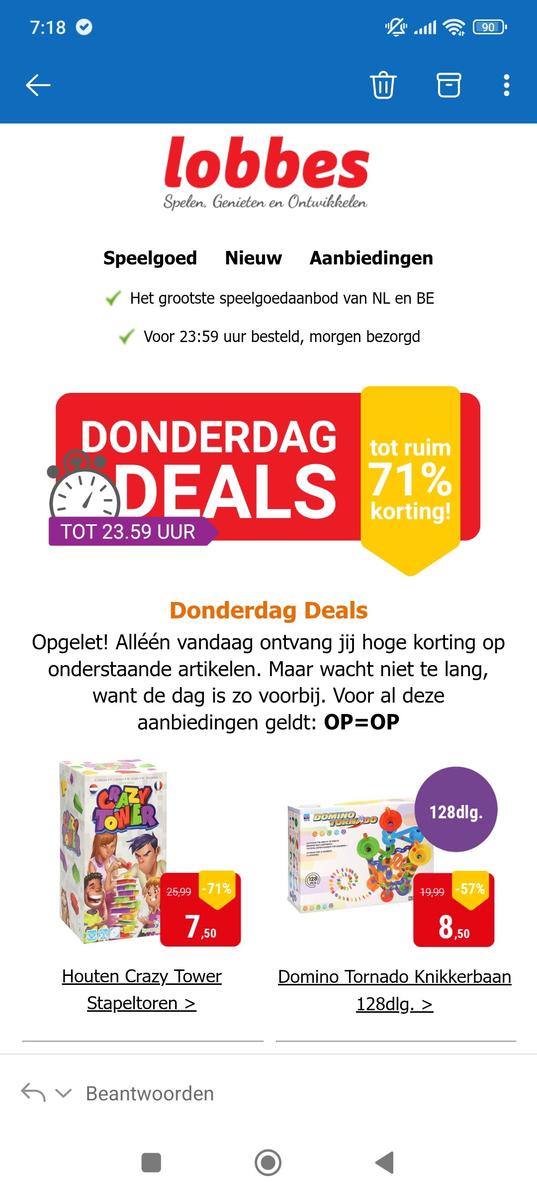 Donderdagdeal bij Lobbes: tot -71% op speelgoed