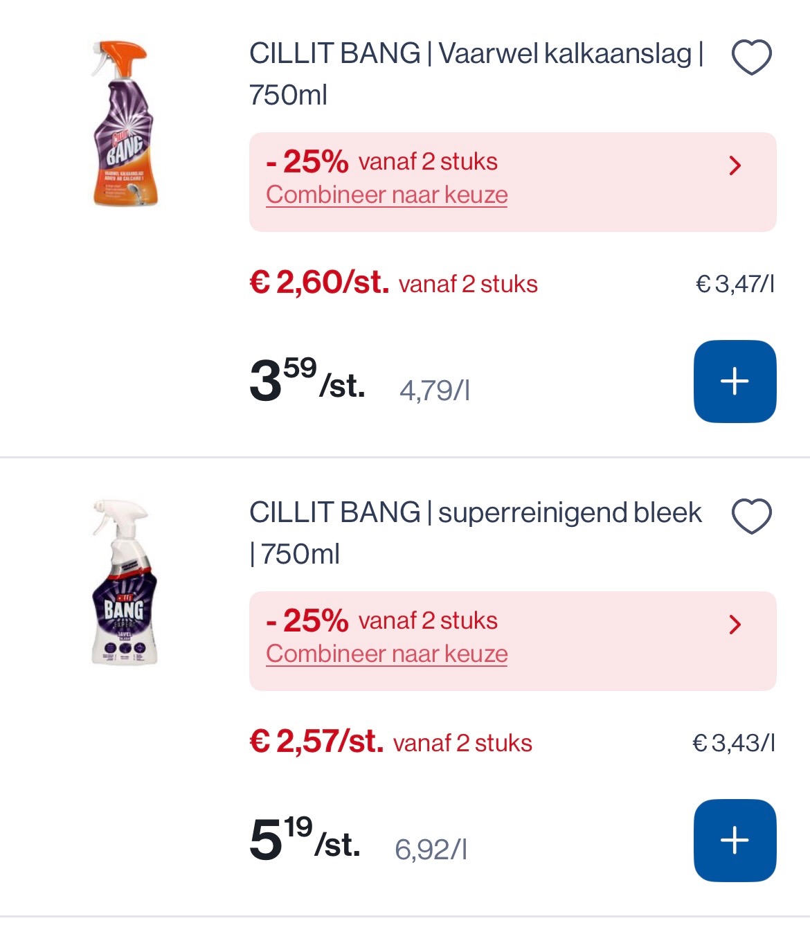 Cillit bang spray -25% extra bij Collect en go