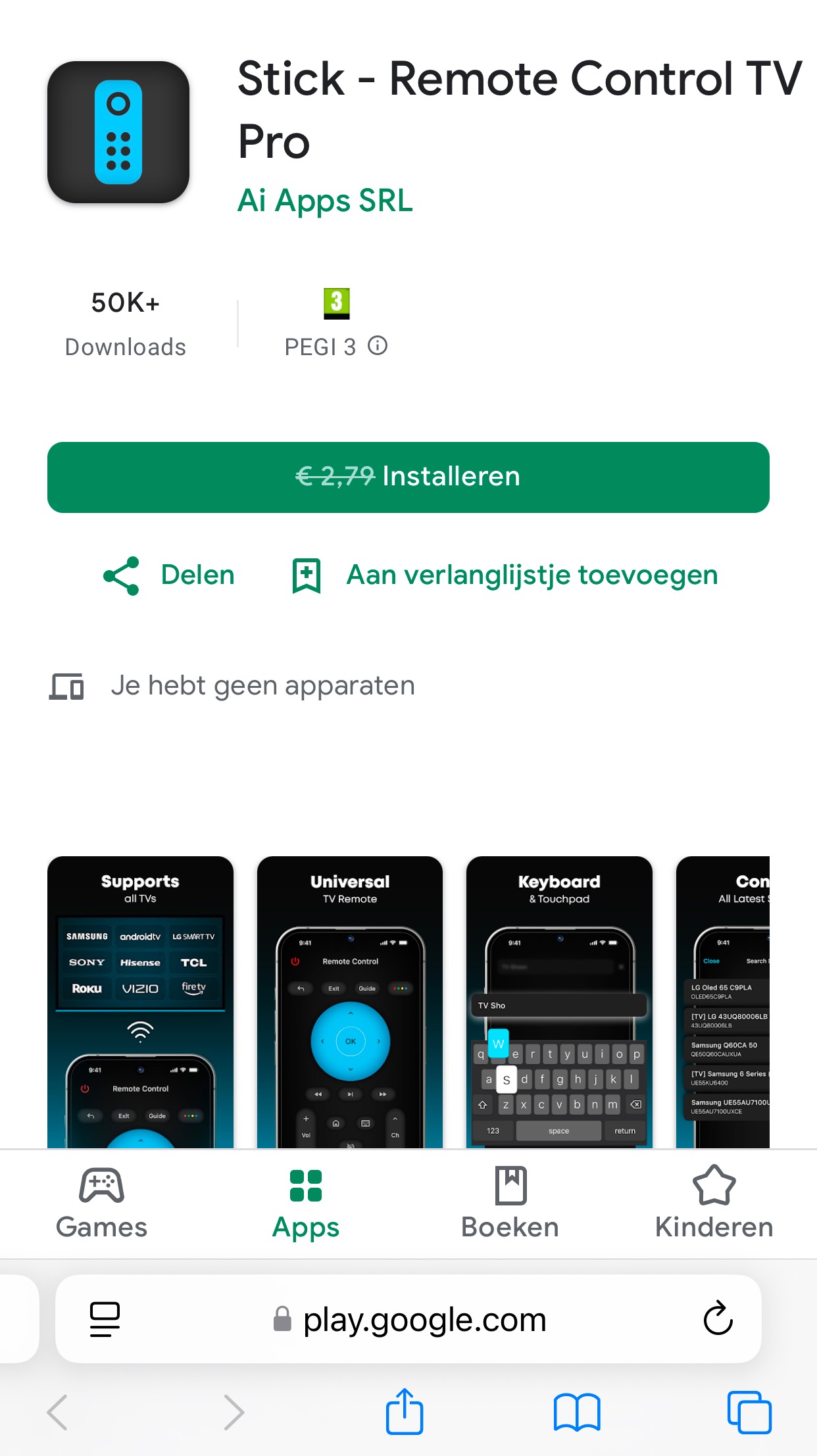 Google Play: Stick - remote control tv pro gratis