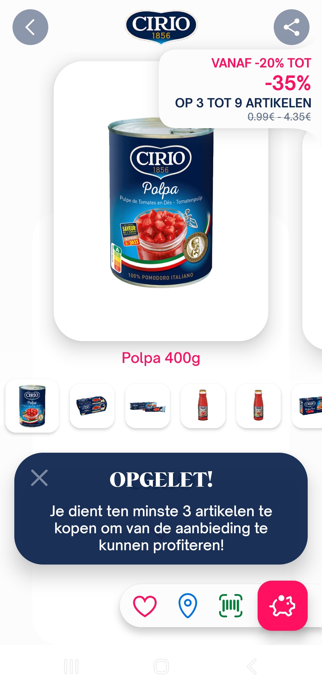 -20 tot -35% cirio op 3 tot 9 artikelen