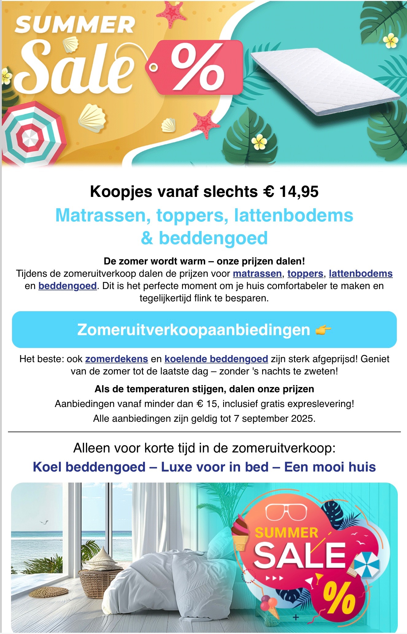 Matrassendiscount zomeruitverkoop