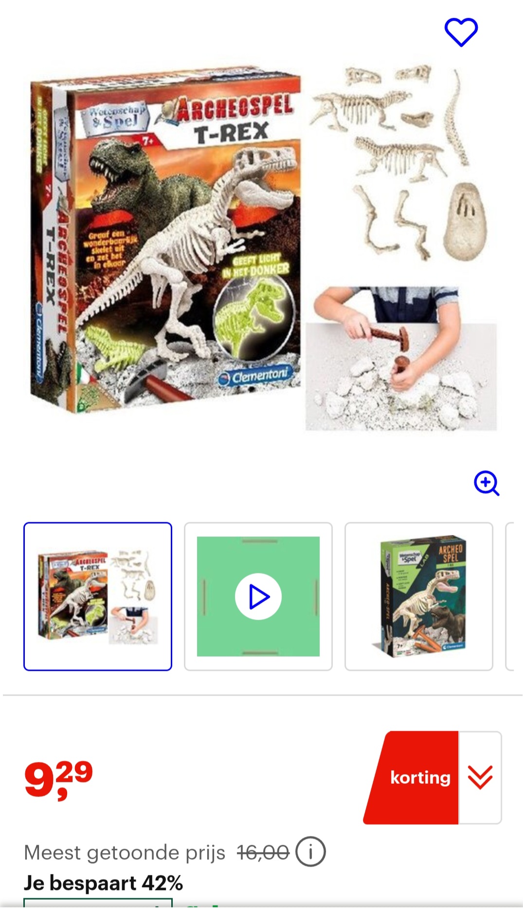 Clementoni Wetenschap & Spel - Archeospel T-rex -42% op bol.com