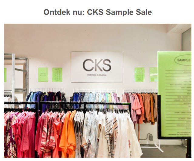 CKS Sample sale @Wijnegem shopping center
