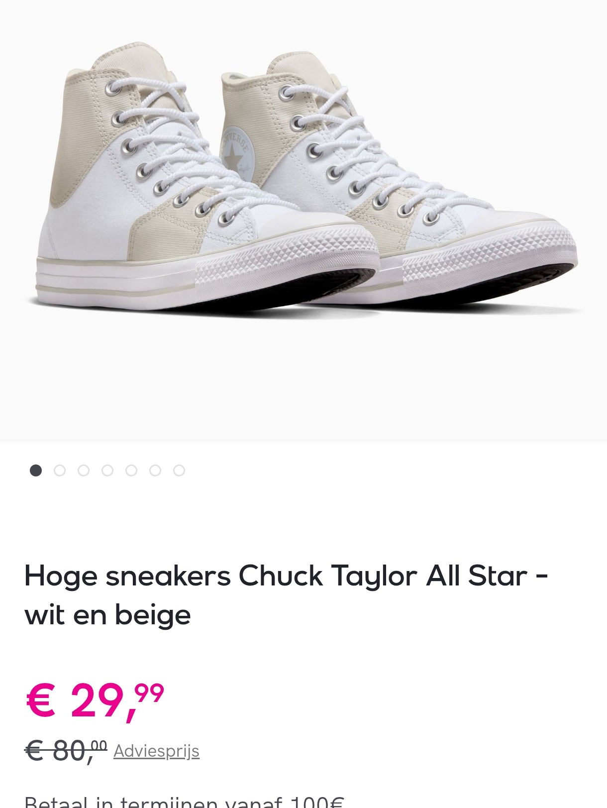 Converse sneakers vanaf 29,99€ alsook kleding en accessoires