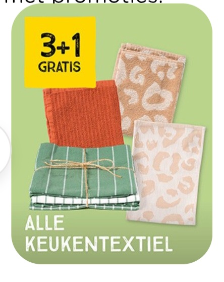 3+1 gratis op alle keukentextiel op xenos.be