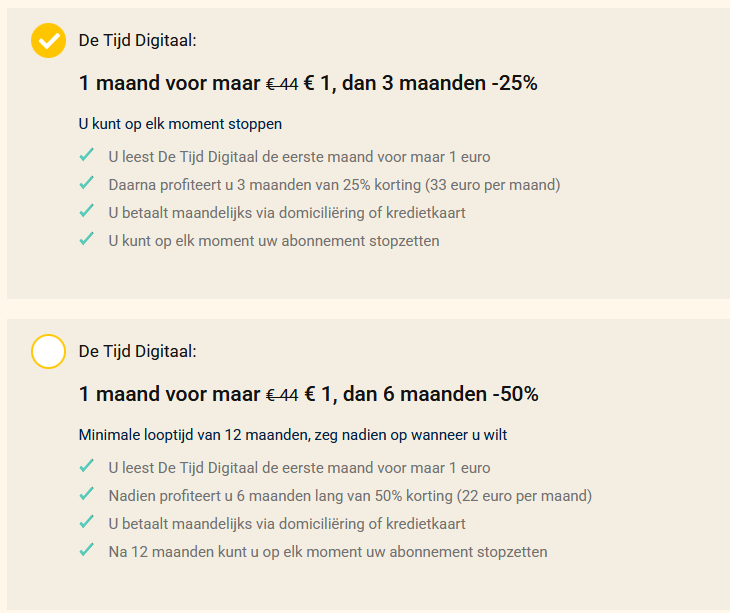 Lees De Tijd nu 1 maand voor maar € 1