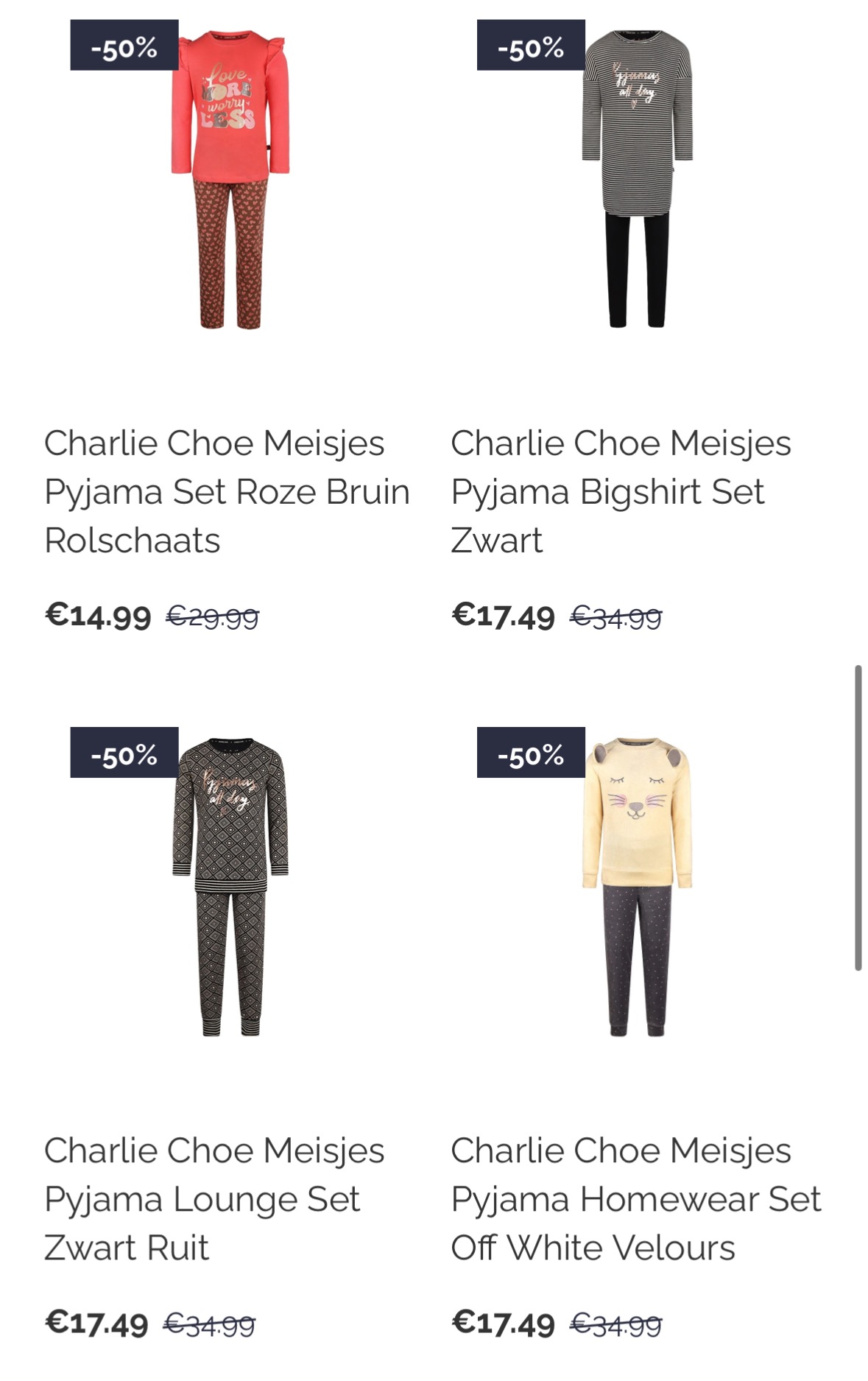Charlie choe nachtmode stapelkorting