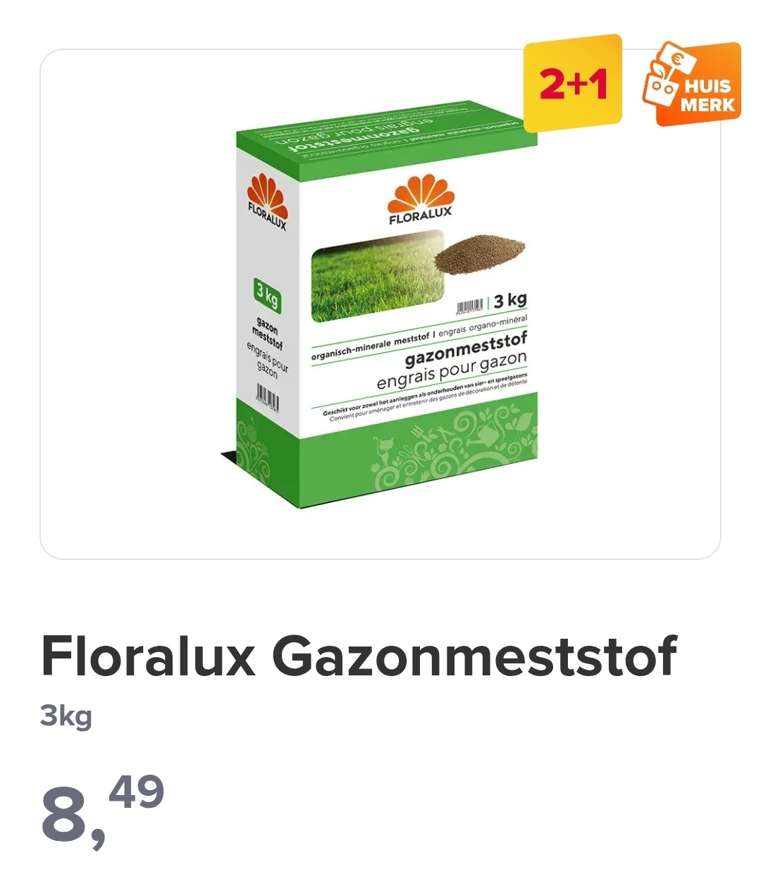 Floralux Gazonmeststof 3kg