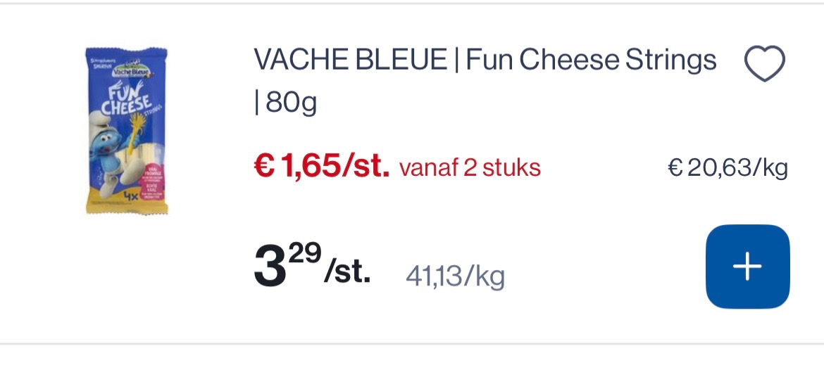 VACHE BLEUE fun cheese strings 80 gram -50%