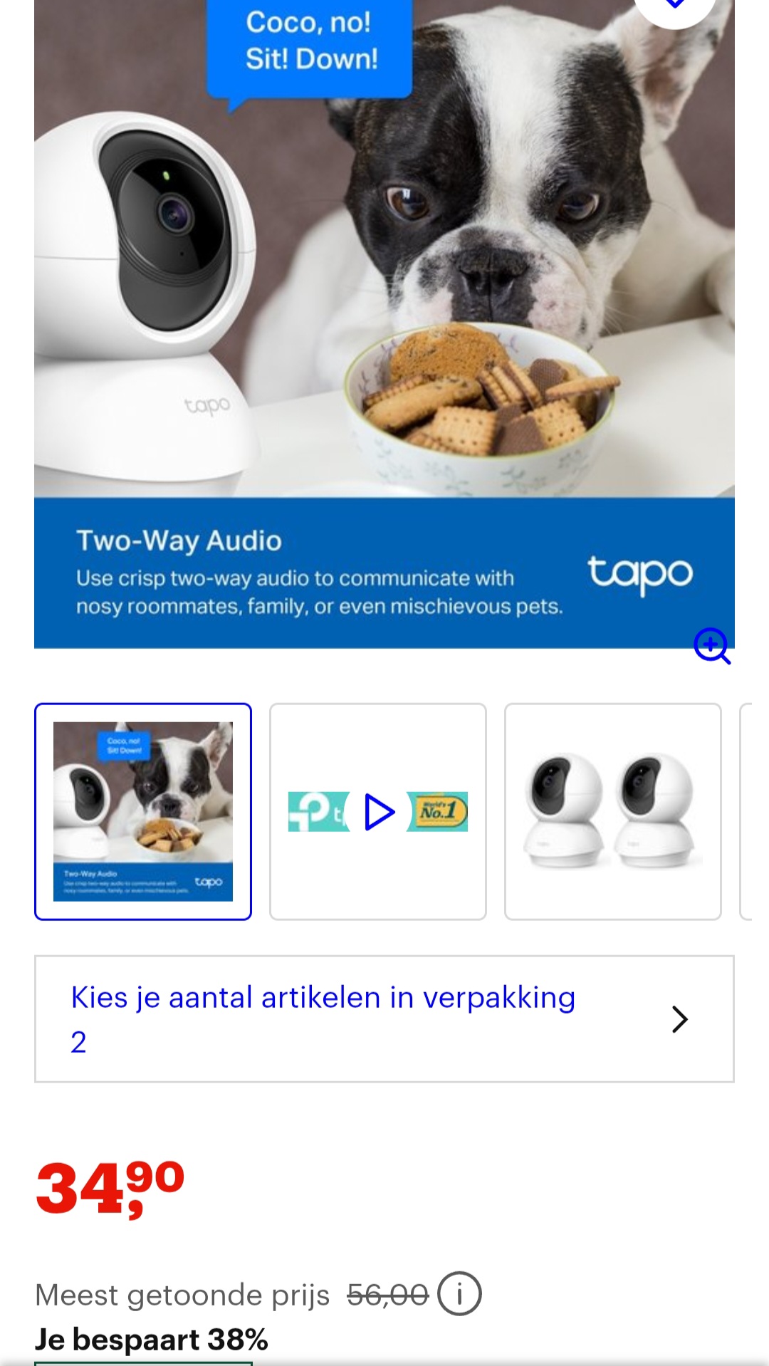 Beveiligingscamera -38% dagdeal op bol.com