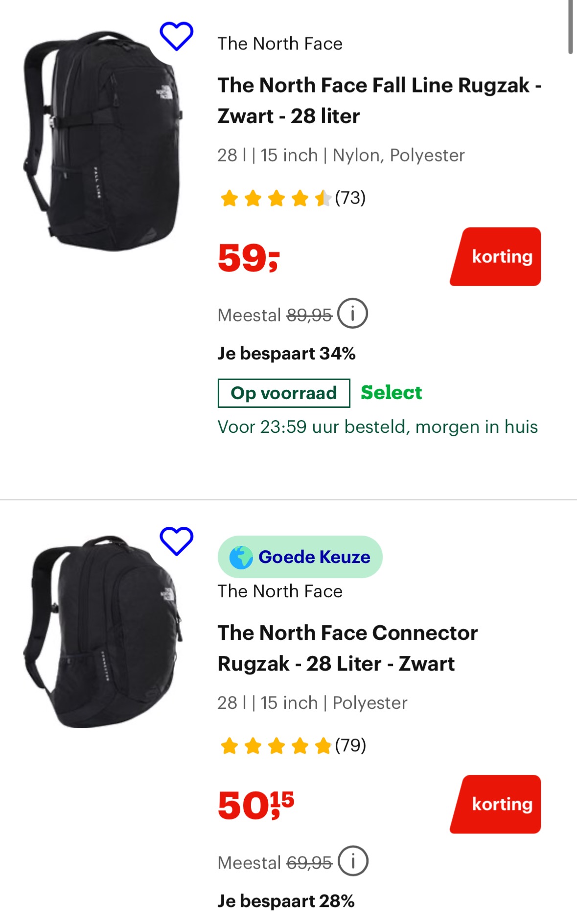 Fjallraven en The North Face rugzakken