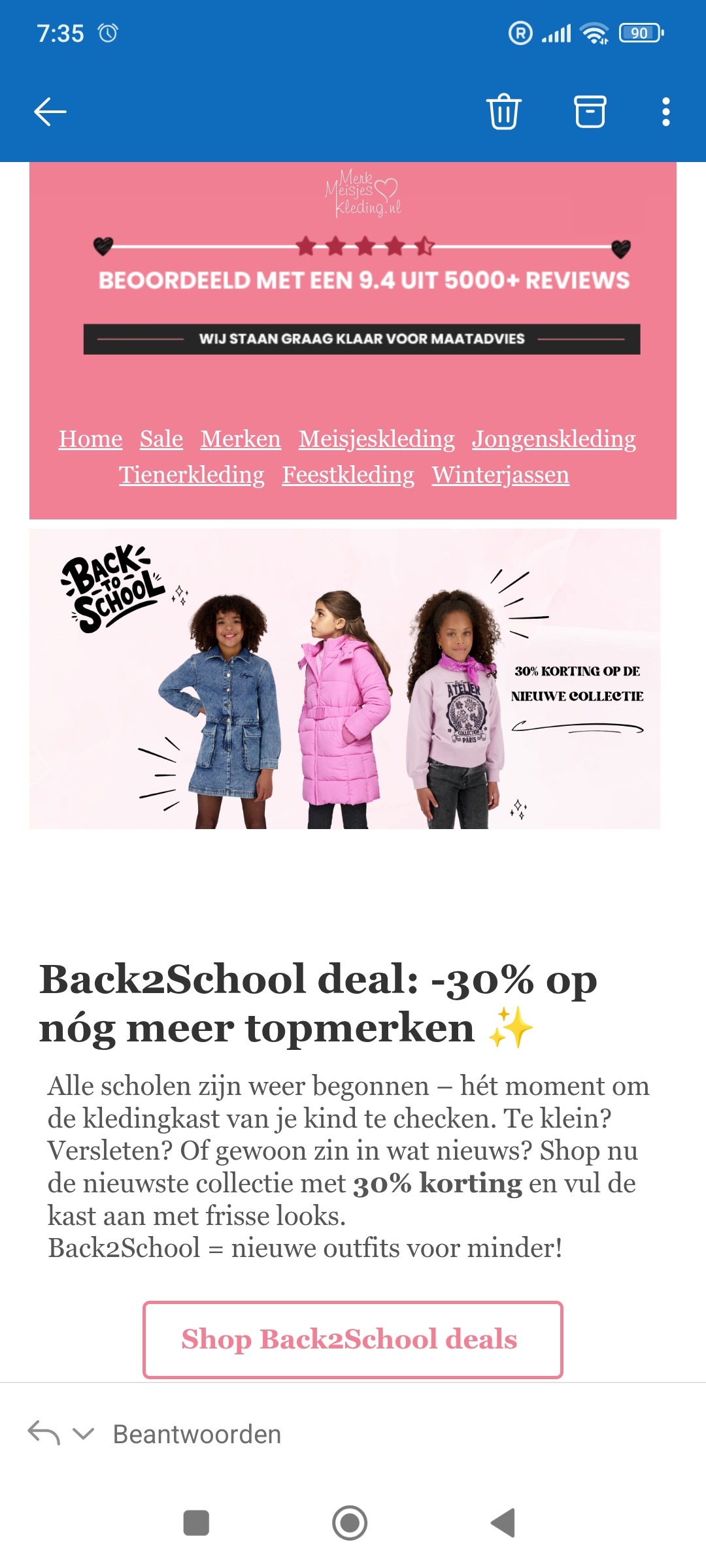 merkmeisjeskleding.nl: 30% korting op kinderkleding