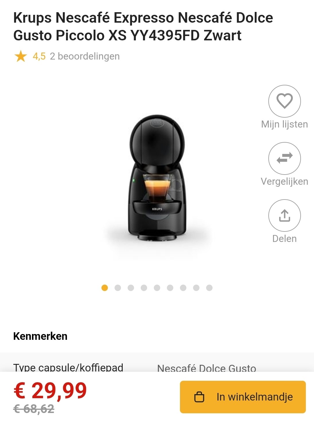Krups Nescafé Dolce Gusto Piccolo XS -56%