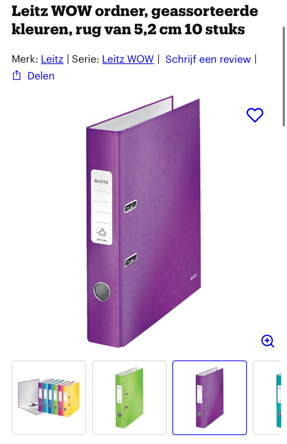 Leitz WOW ordner 10 stuks