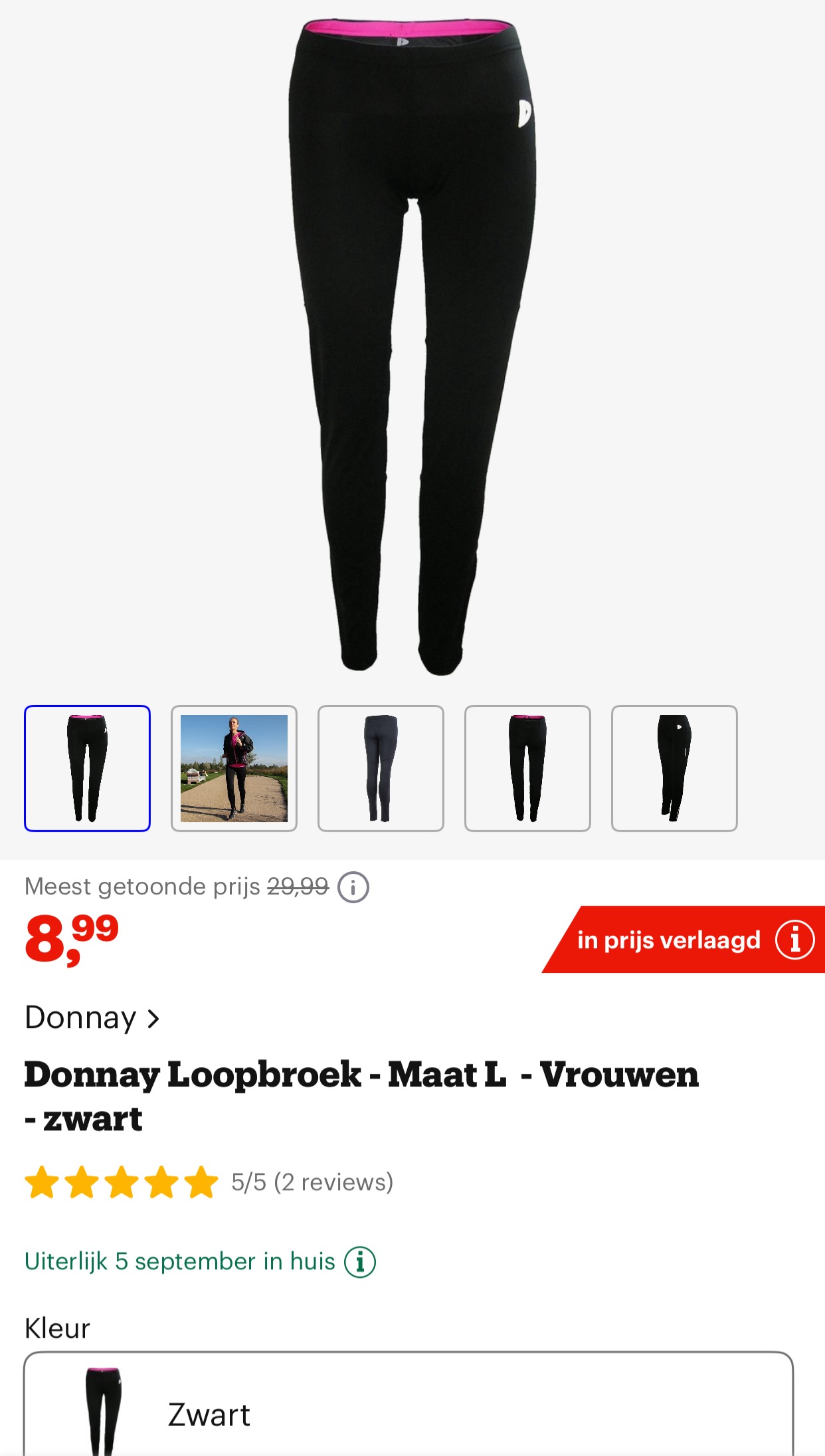 Donnay Loopbroek - Maat L - Vrouwen - zwart