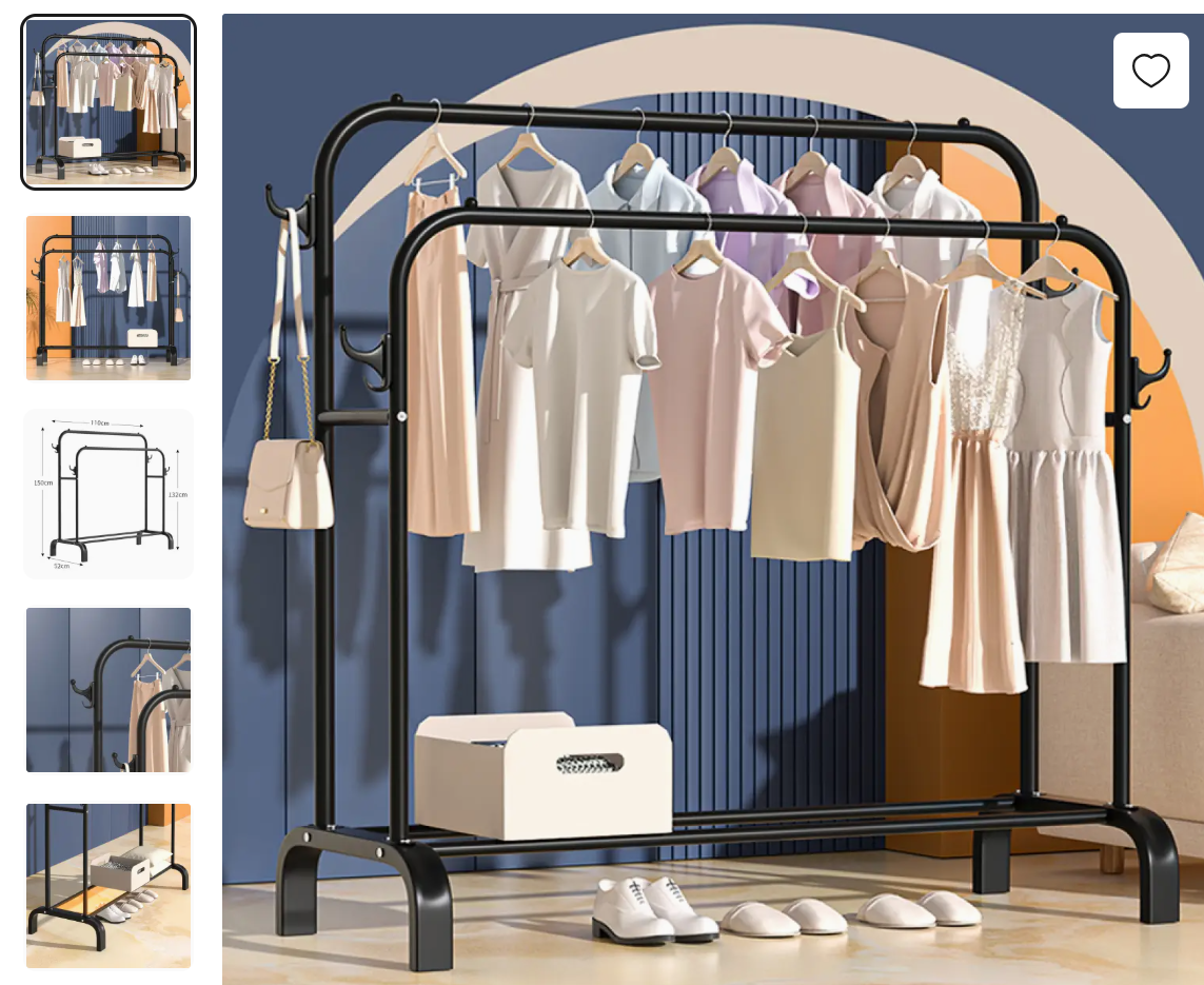 Vrijstaand kledingrek aan 86% korting en andere mooie welkomstkortingen!