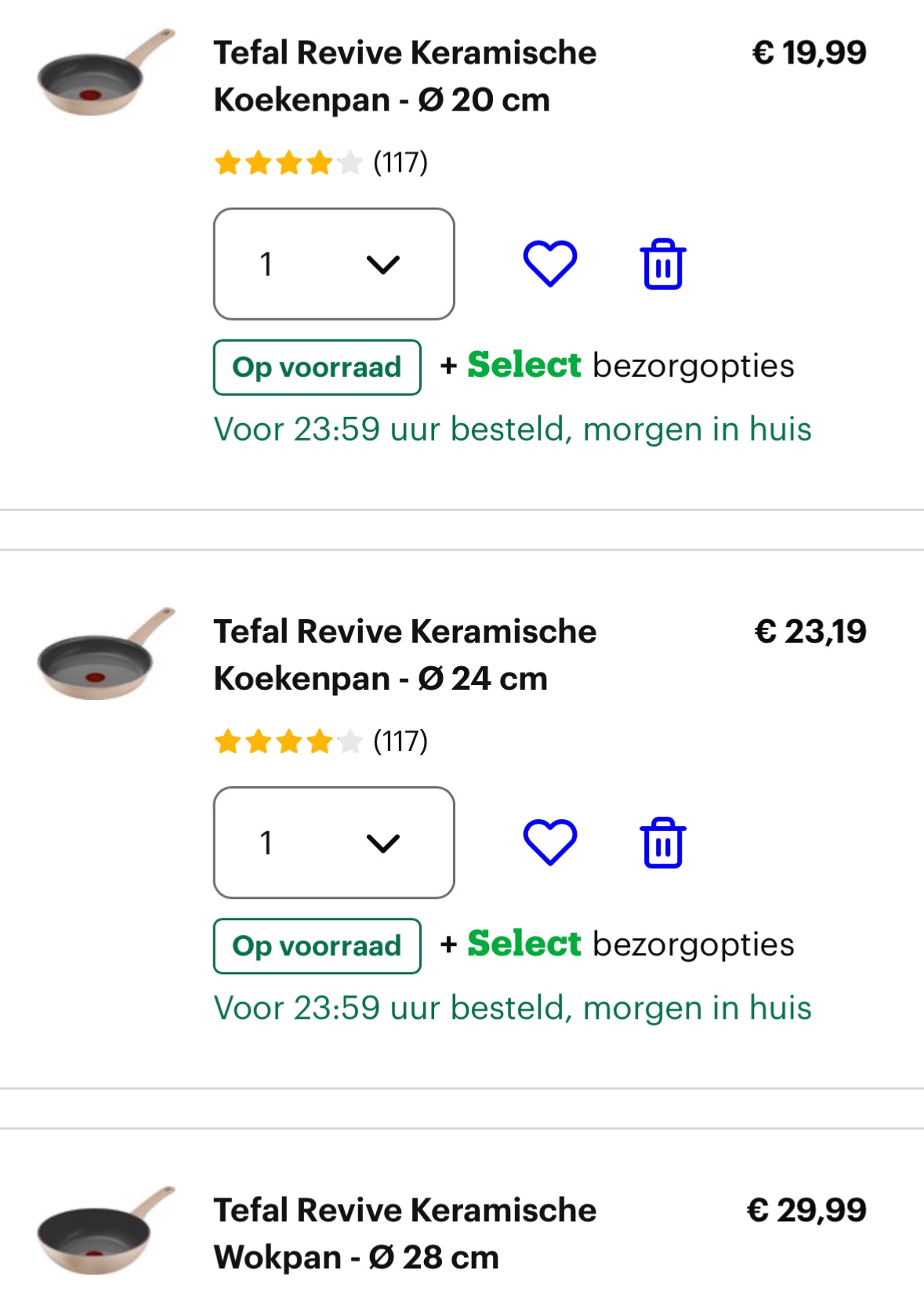 Tefal Revive Keramische pannen koopje
