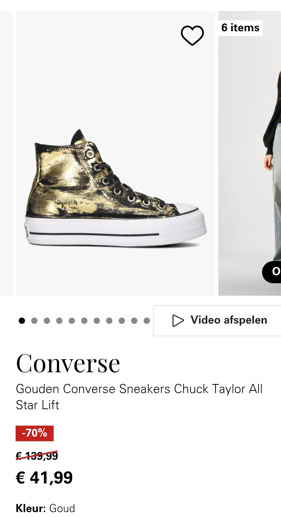 70% Converse goud bij Omoda
