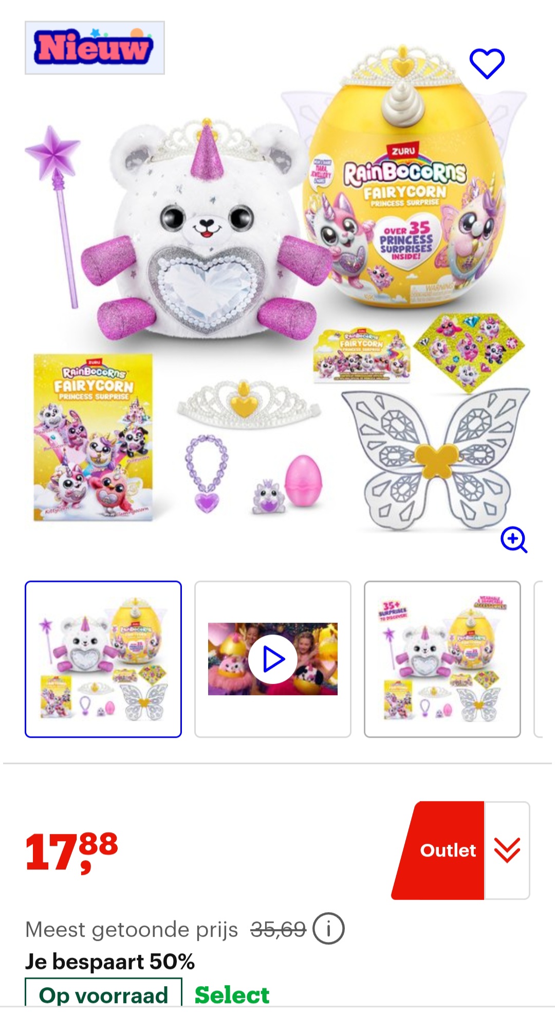 Rainbocorns fairycorn Princess surprise beer van zuru -50%