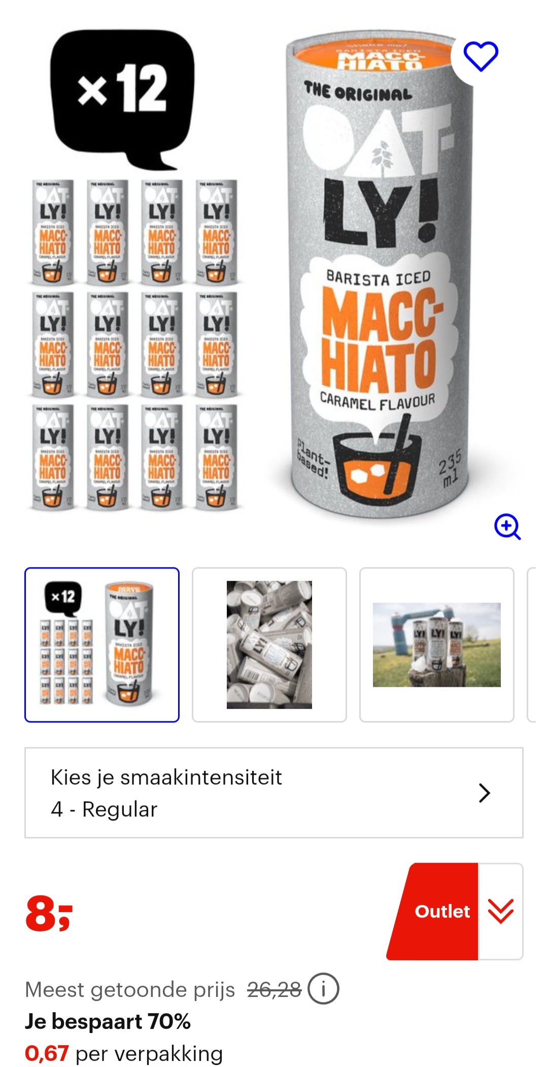 Oatly haver barista iced caramel macchiato ijskoffie 12x235ml -70%