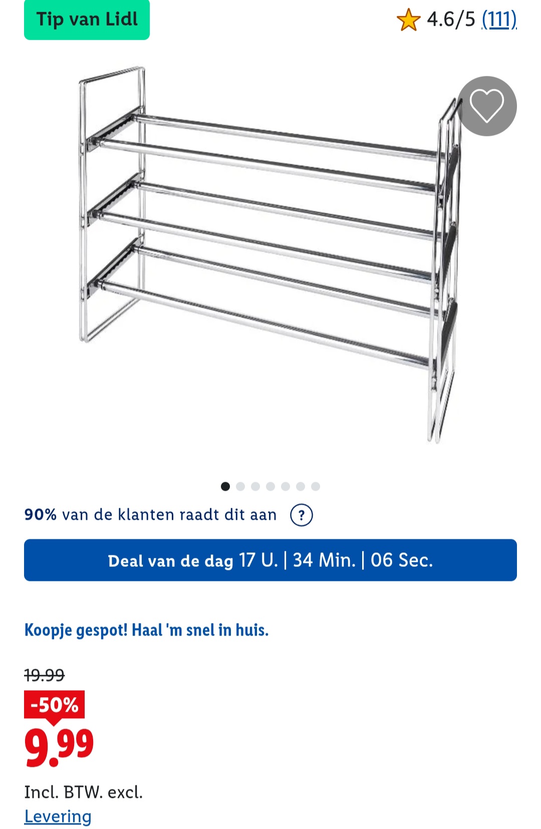 Uittrekbaar schoenenrek -50%
