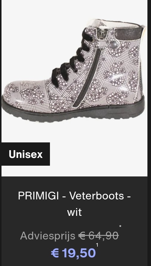 Tot 78% korting op baby en kinderschoenen