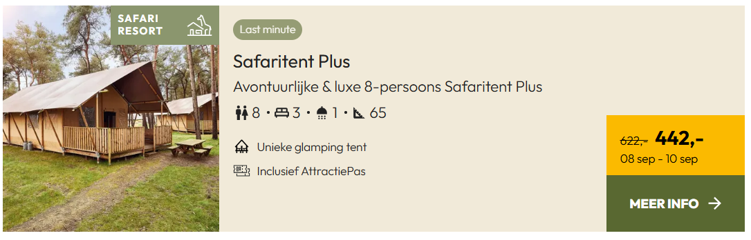 -29% op last-minute verblijf in de Beekse Bergen 📆 8-10 sept