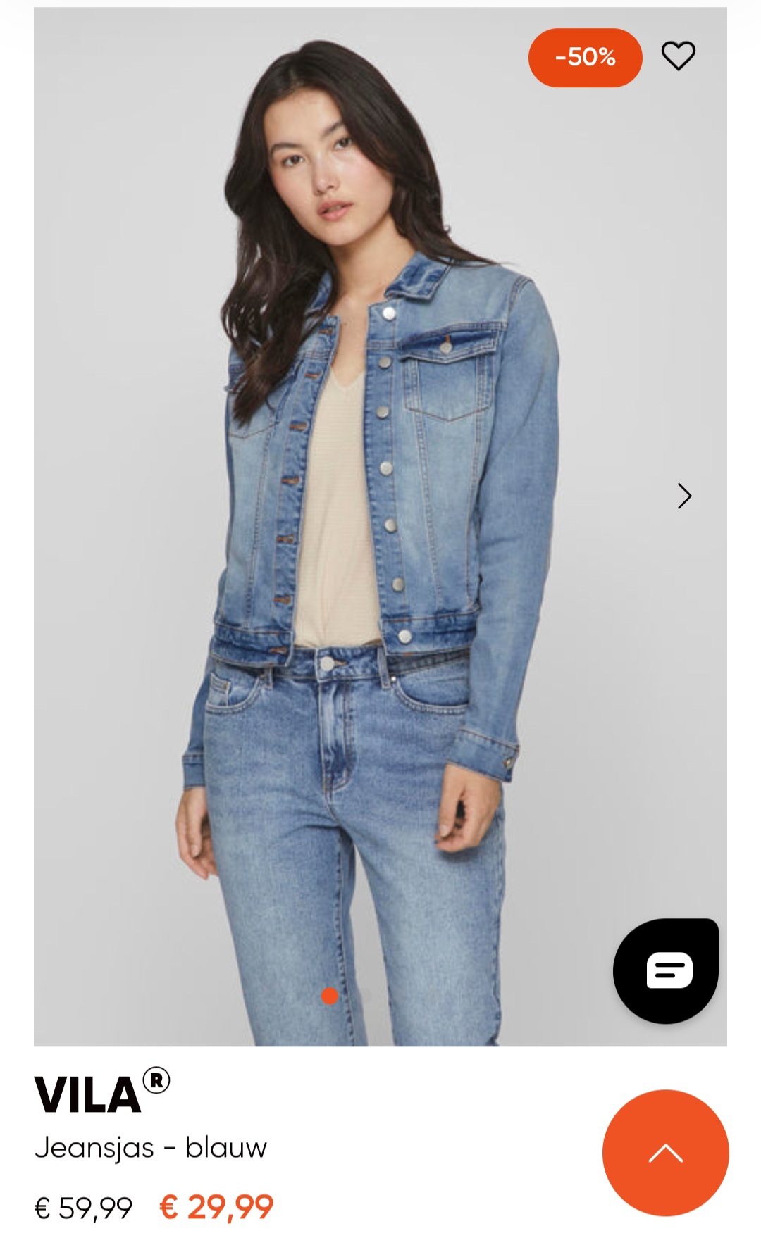 Vila blauwe jeansjas enkel maat XS-50%