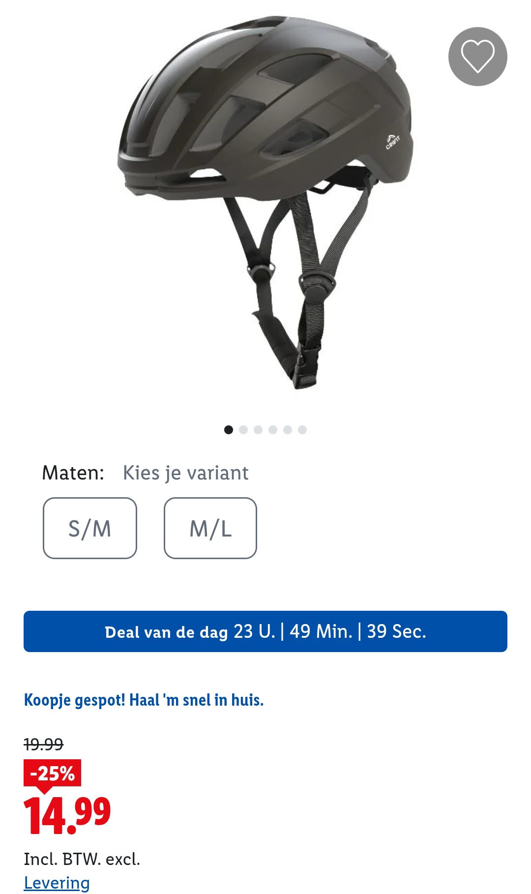 Dagdeal bij Lidl: Crivit fietshelm -25%
