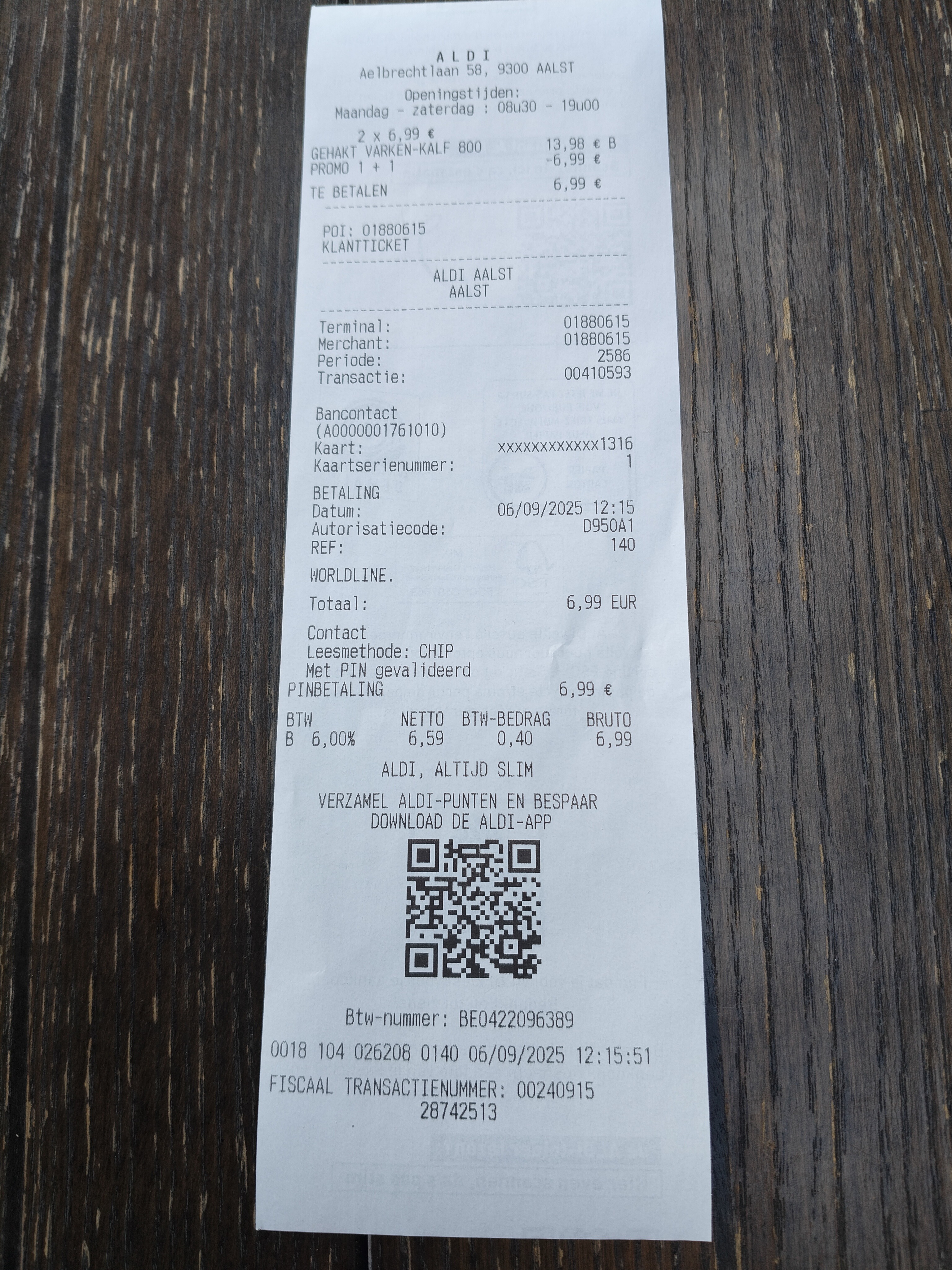 Aldi gehakt varken kalf 1 + 1