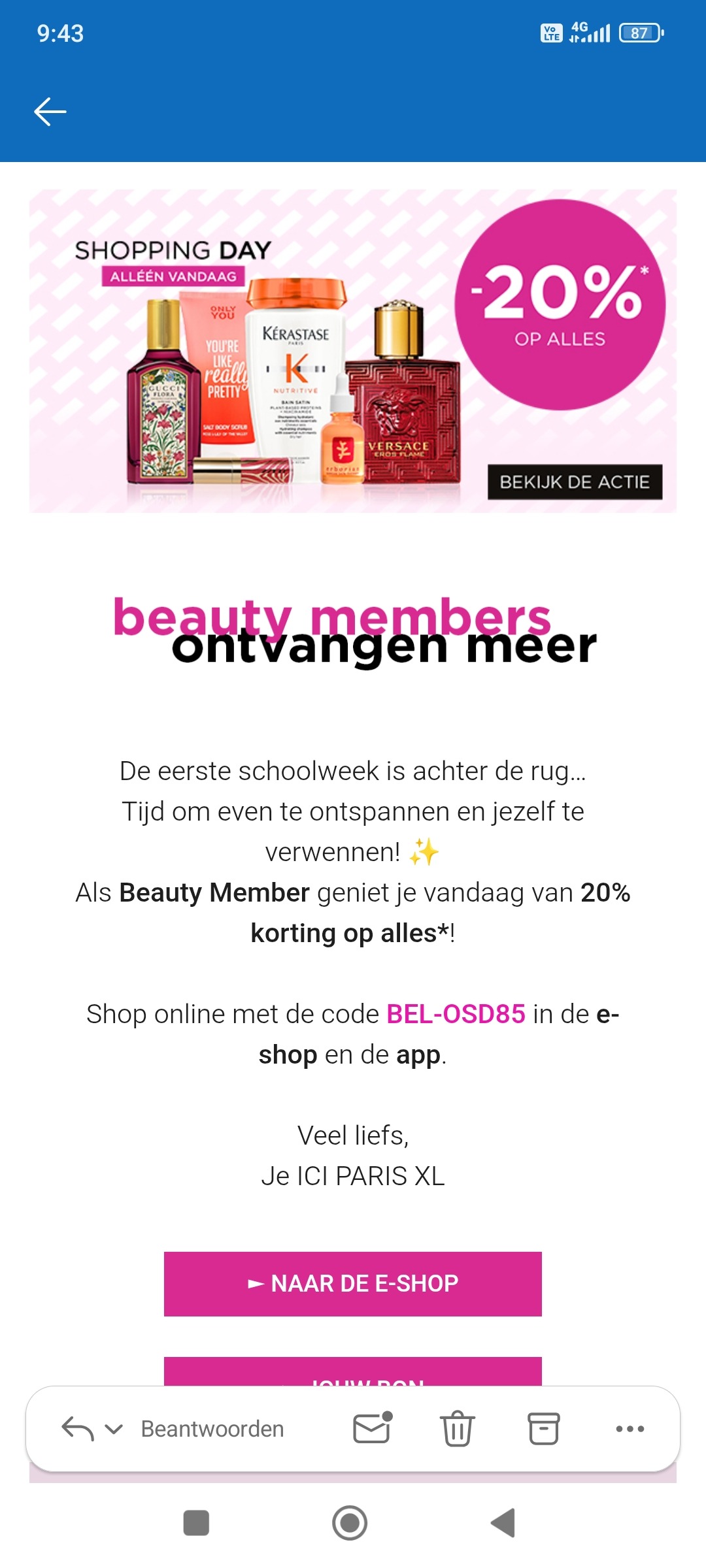 20% korting ici Paris xl