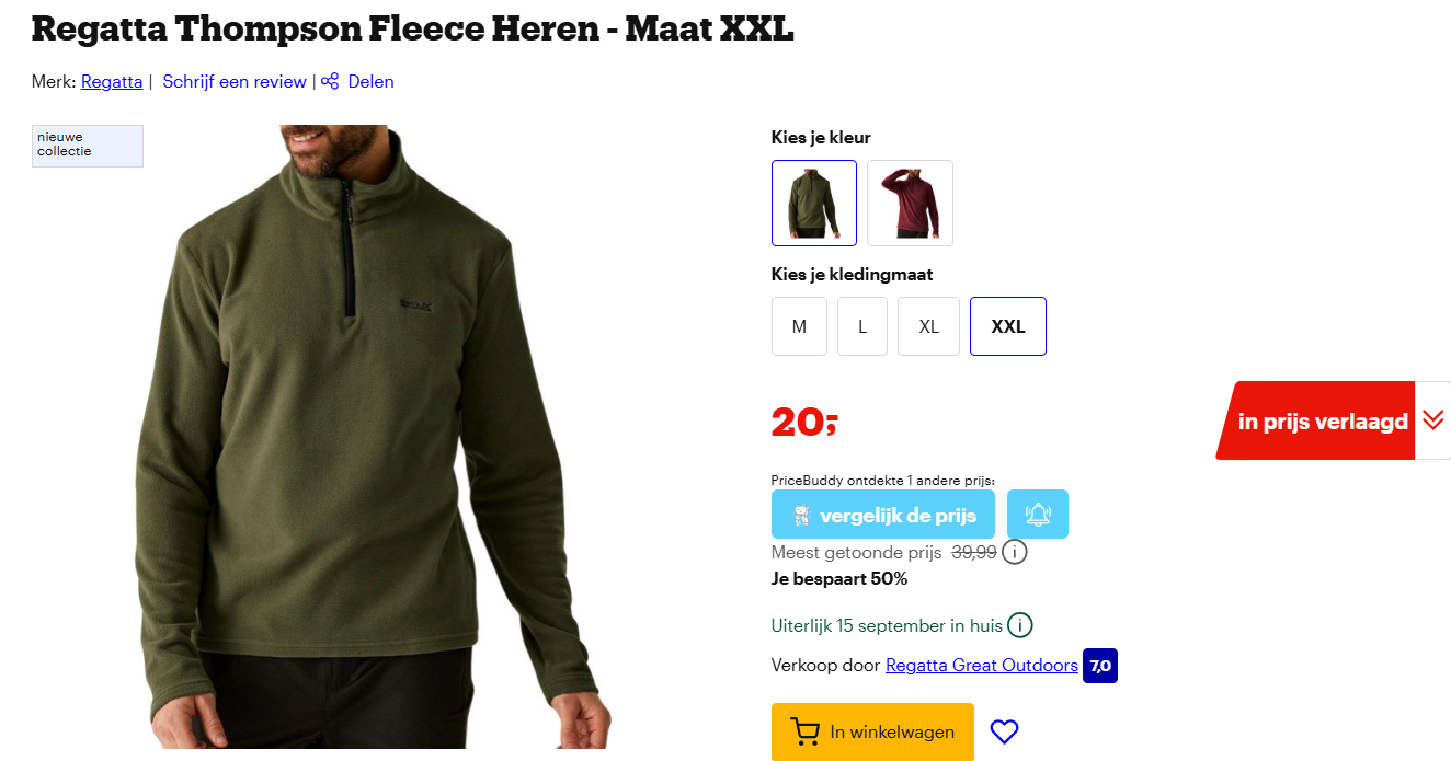 Fleece Regatta Heren met 50% korting 🥾