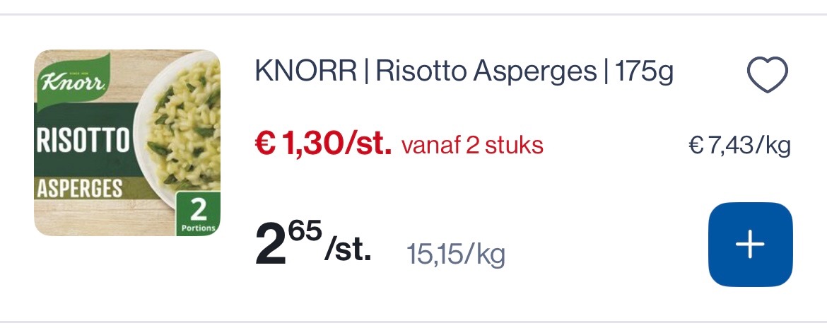 Knorr risotto 175 gram -50%