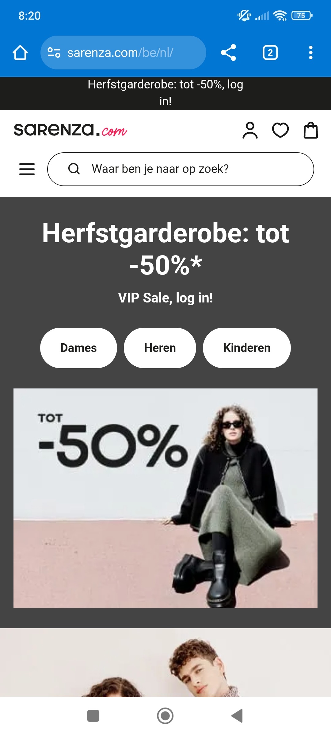 Sarenza: tot -50% vip sale
