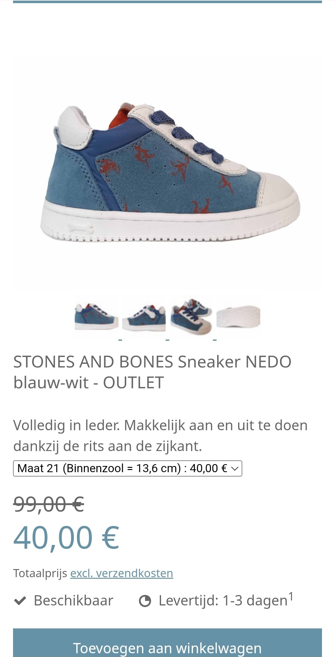 Stones and Bones Sneaker Nedo maat 21/22/24