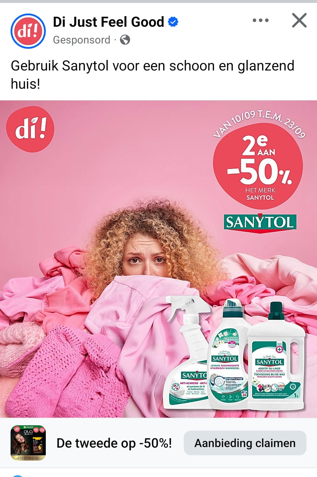 Sanytol 50% op jouw 2de product bij Di