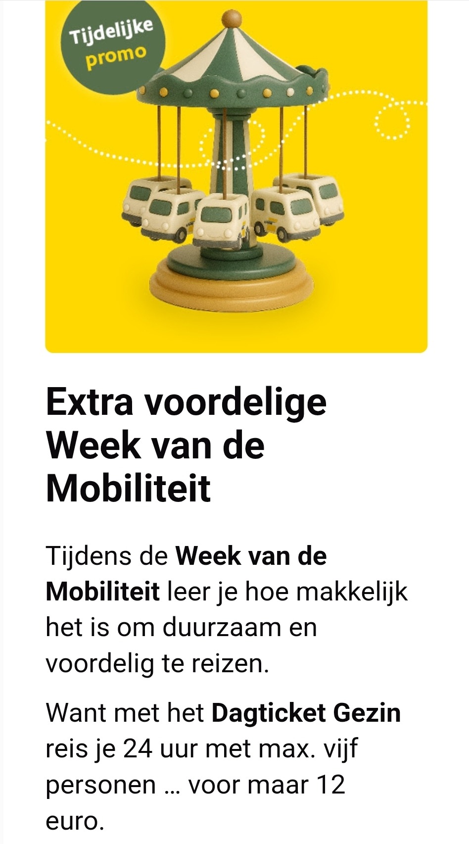 Voordelig reizen met het gezin of vrienden van 16 t/m 22 september