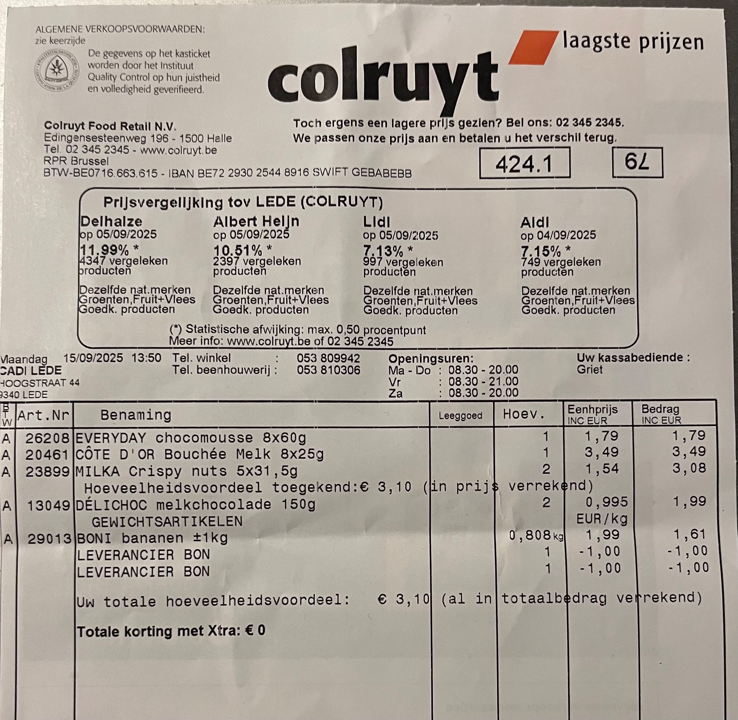 Colruyt koopje Milka Leo en Delichoc