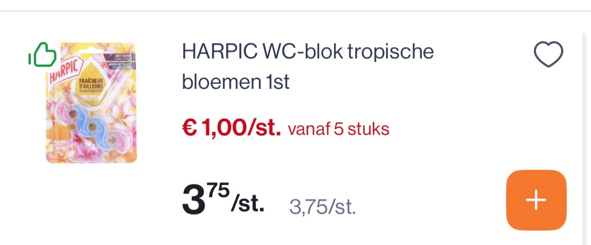 Harpic toilet blokjes 5 stuks voor 5€