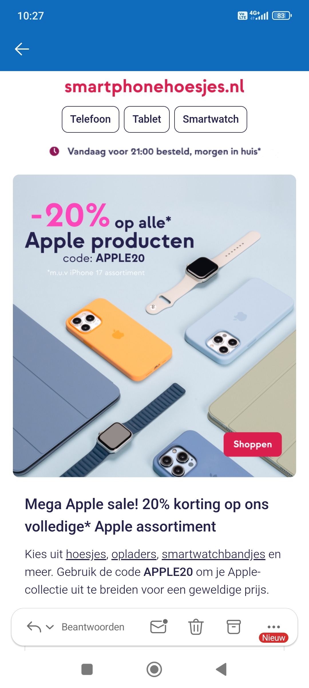 Smartphonehoesjes.nl: 20% korting op Apple producten