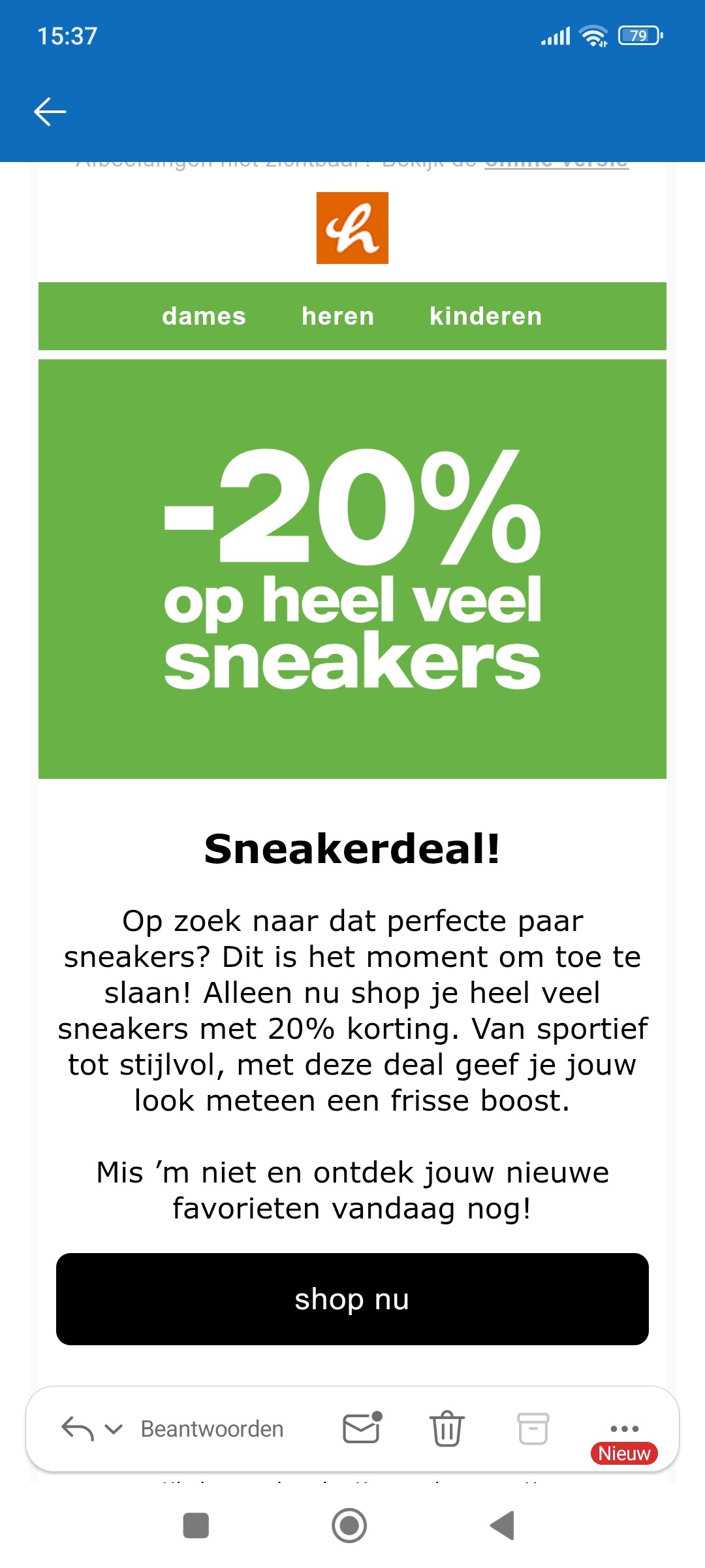 Vanharen: 20% korting op sneakers