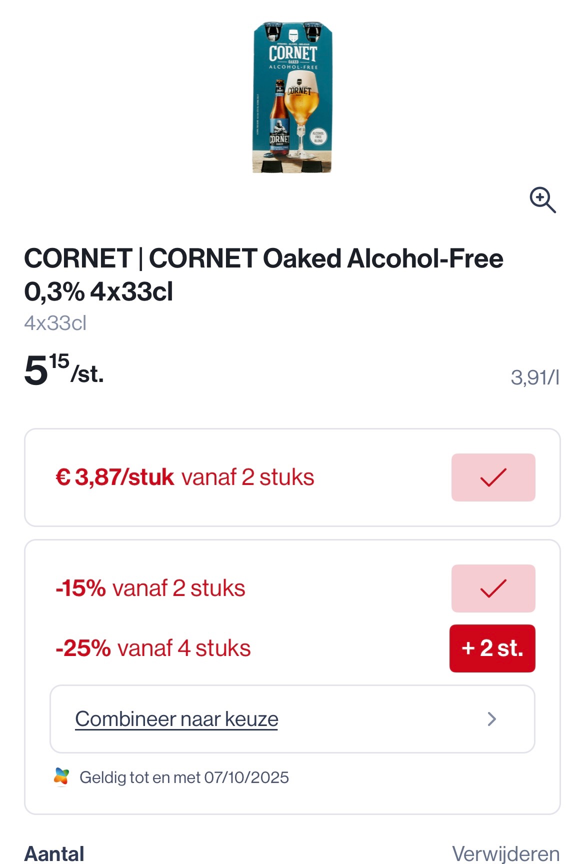 Cornet bier oaked met dubbele korting tot 25% extra