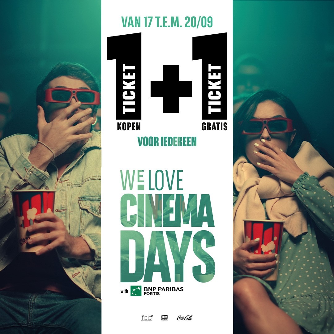 Nu 1+1 gratis op cinematickets t.e.m. 20/09!