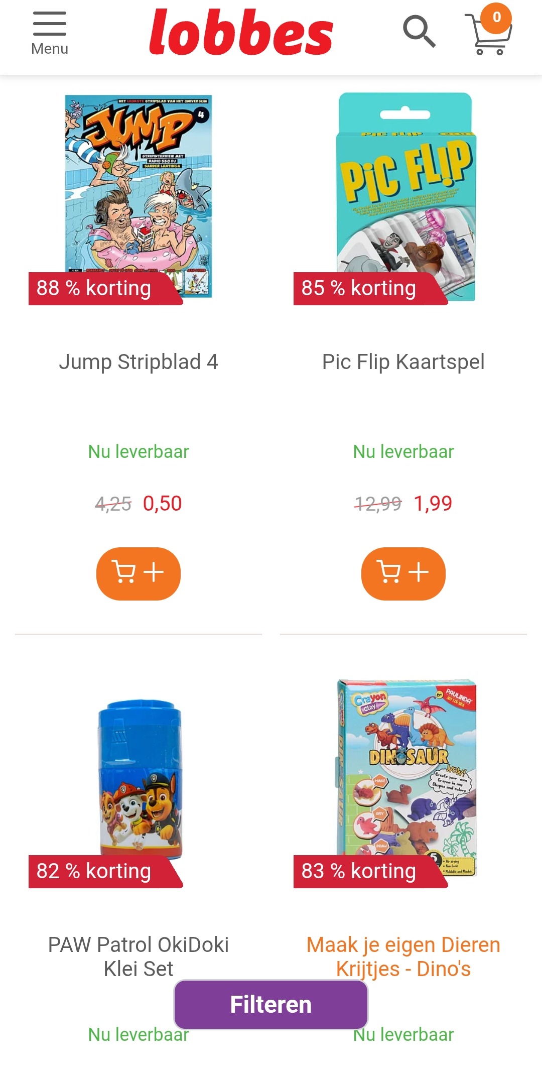 Lobbes speelgoed tot -88%