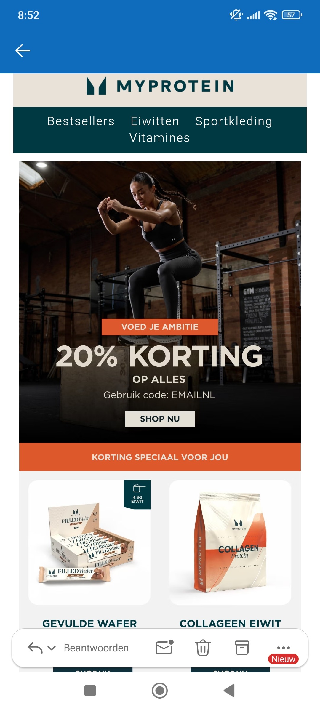 20% korting myprotein.be