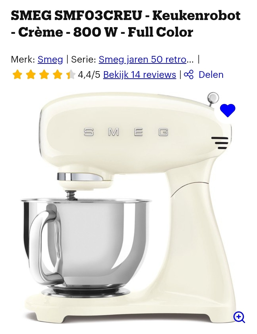 SMEG SMF03CREU Keukenrobot