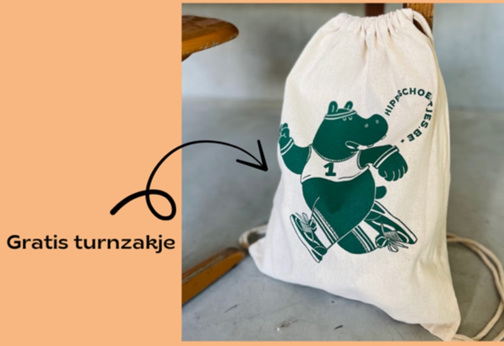 Gratis turnzakje bij elke bestelling bij hippe schoentjes.